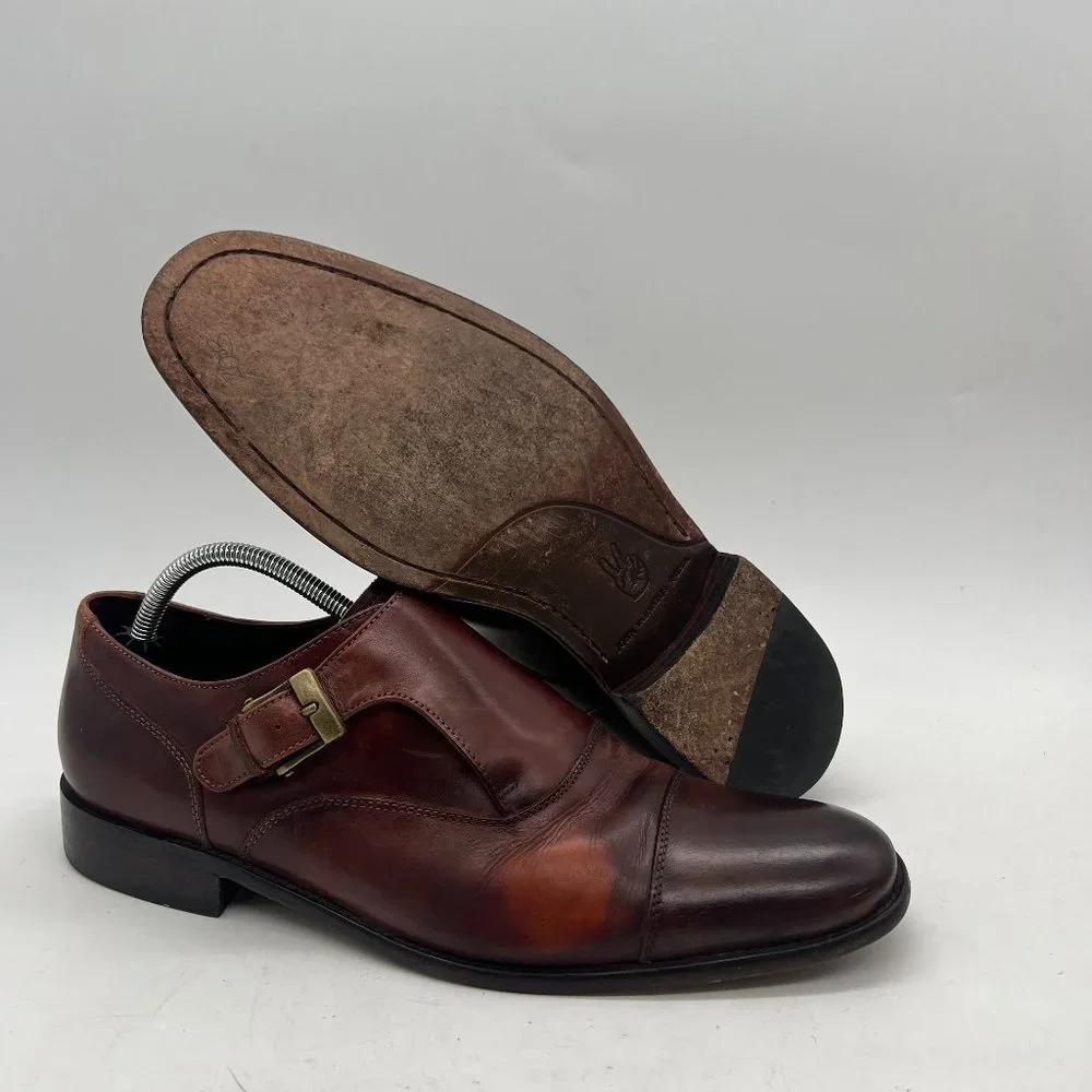 John  Varvatos LUXE U.S.A. Men's Size 11 M Monk Strap Cap Toe Leather